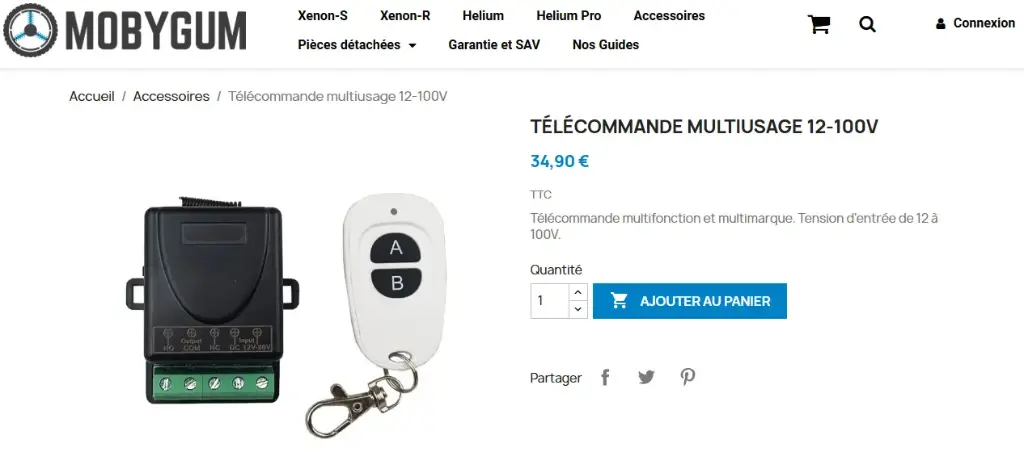 Commande spéciale pièces détachées Hélium